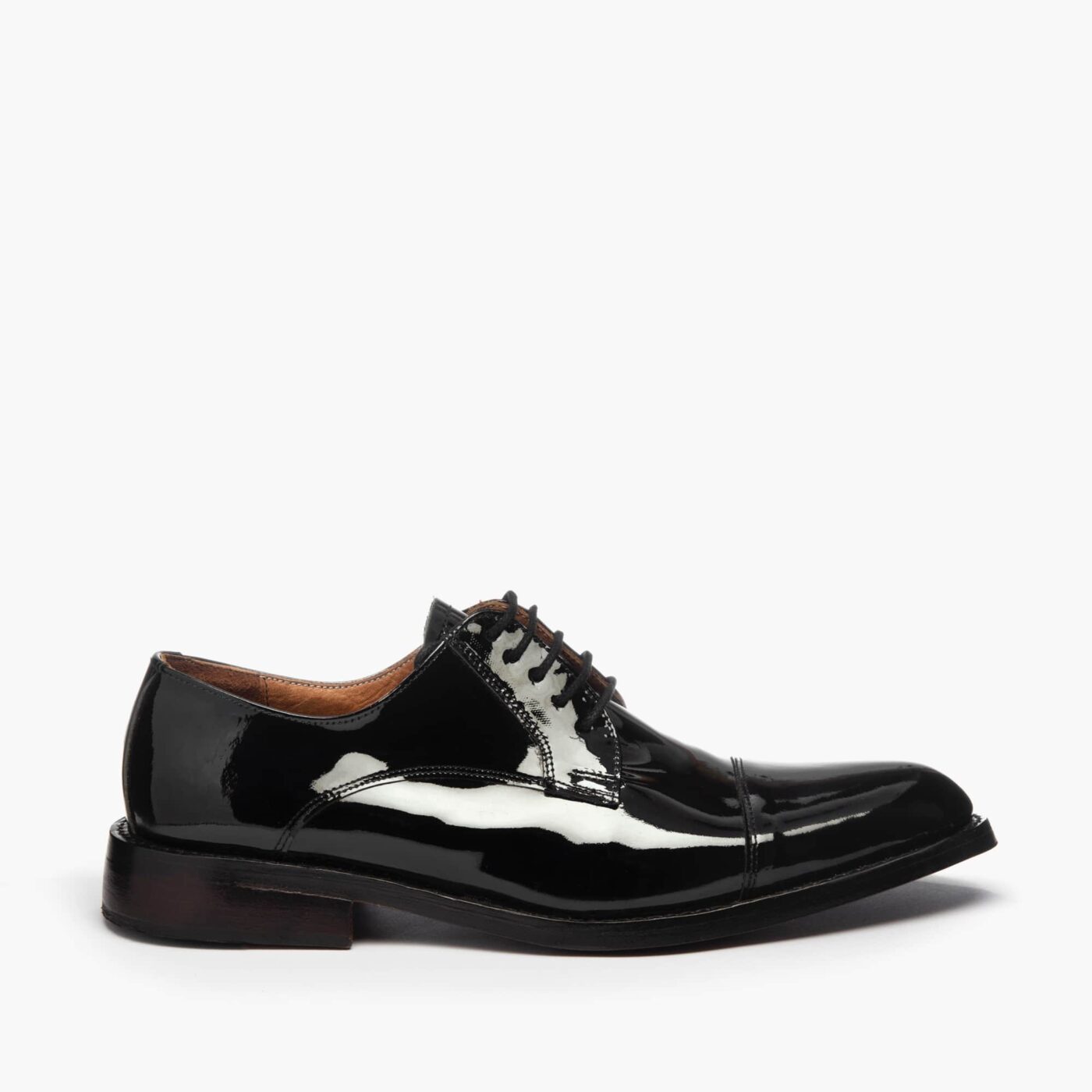 ZAPATOS de Cuero Legítimo | Para Hombre de Vestir | MUNICH - Charol - Negro - Derby | DORIAN - Perfil