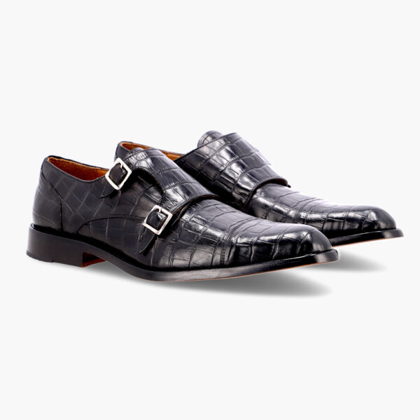 ZAPATOS de Cuero Legítimo | Para Hombre | Monsktrap - Doble Hebilla | BERLIN - Croco | DORIAN - Diago