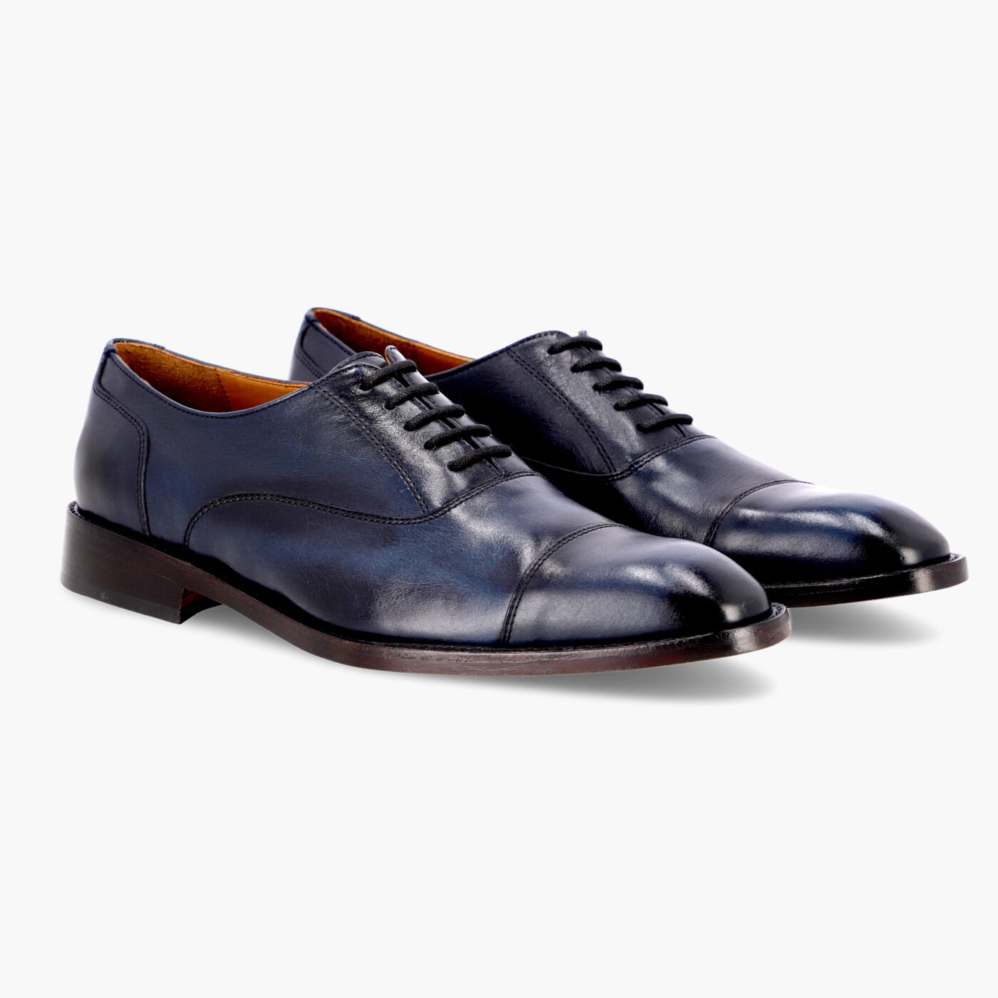 ZAPATOS de Cuero Legítimo | Para Hombre de Vestir | VIENA - Azul - Oxford | DORIAN - Diagonal