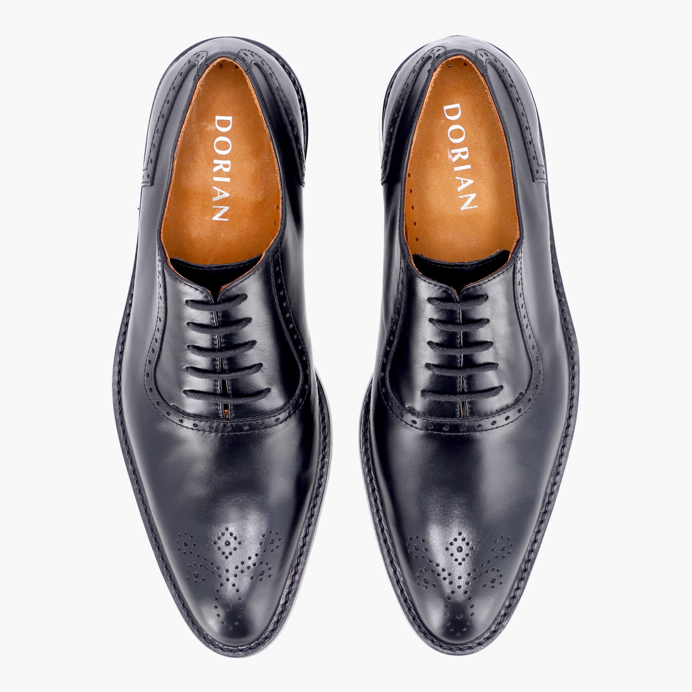 ZAPATOS de Cuero Legítimo | Para Hombre de Vestir | WHOLECUT - OXFORD - DORIAN | NÁPOLES - Negro - Cenital