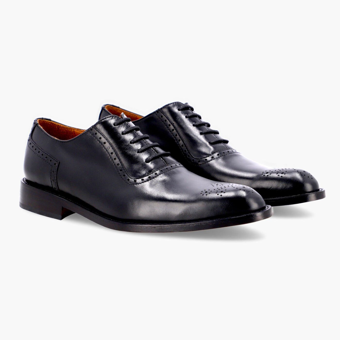 ZAPATOS de Cuero Legítimo | Para Hombre de Vestir | WHOLECUT - OXFORD - DORIAN | NÁPOLES - Negro - Diagonal