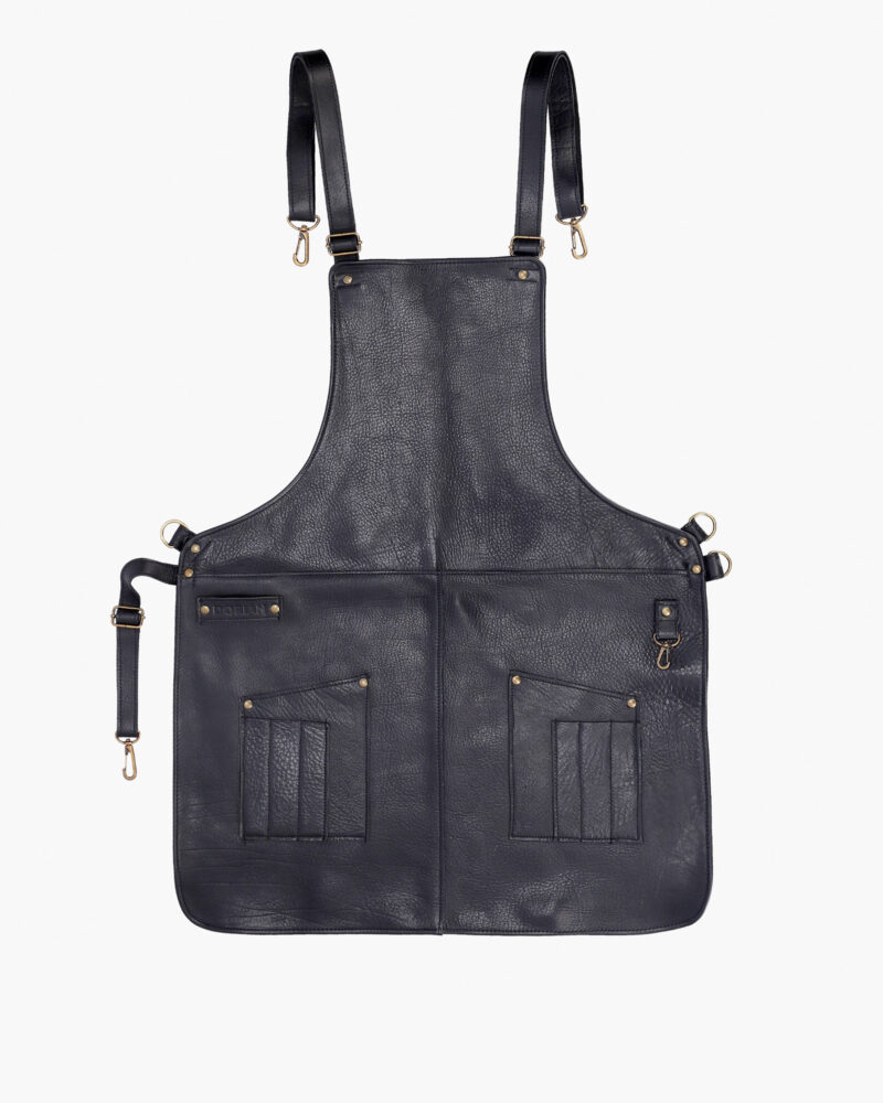 Delantal de cuero BBQ Negro