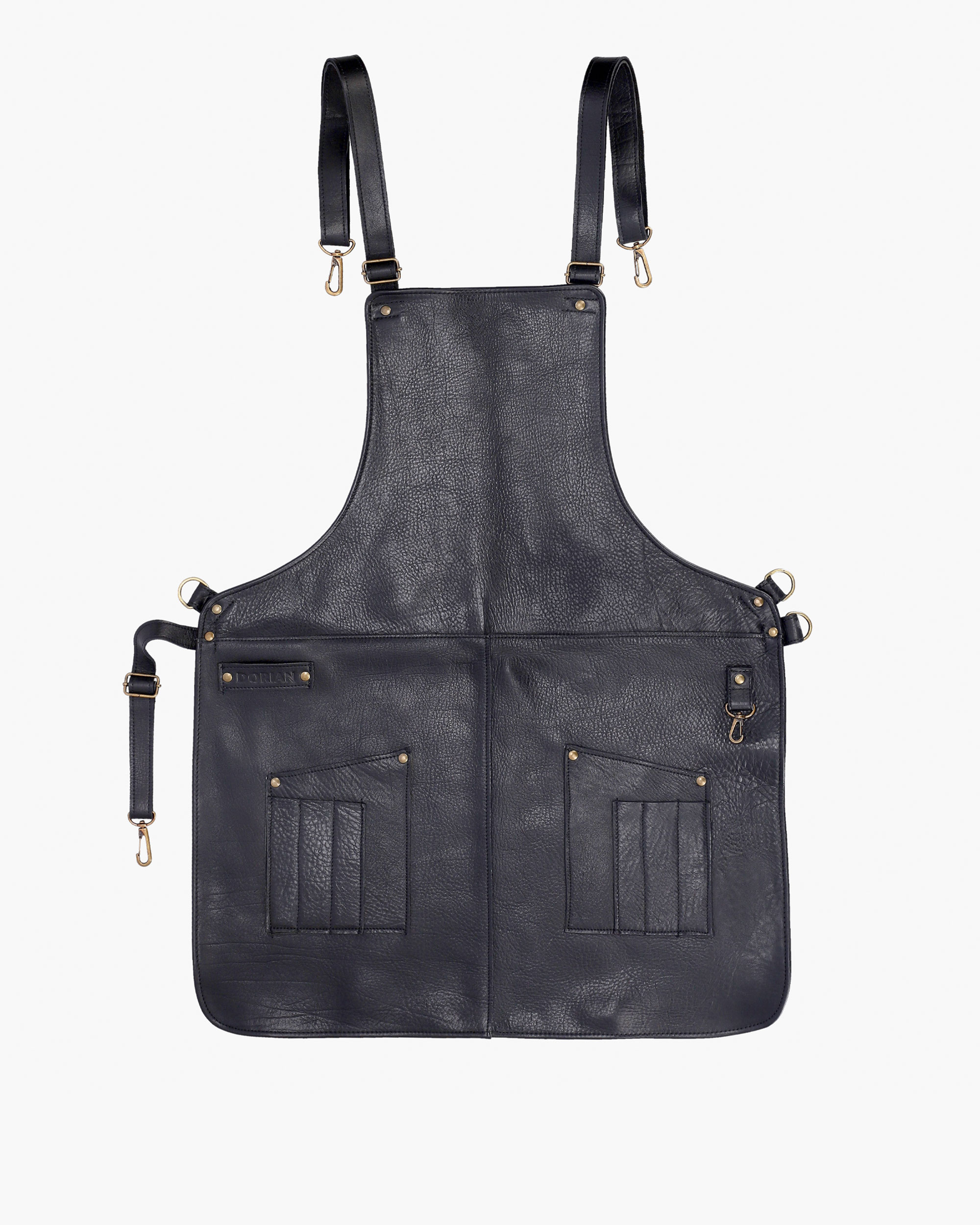 Delantal de cuero BBQ Negro