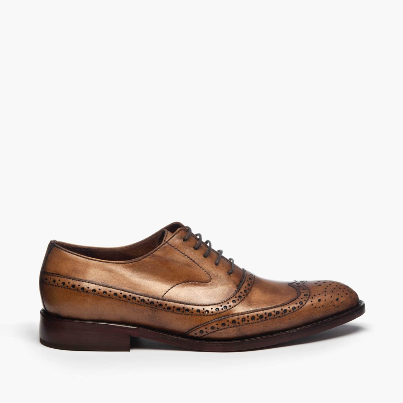 ZAPATOS de Cuero Legítimo | Para Hombre de Vestir | PALERMO - Camel - Oxford - Full Brogue - Wingtip | DORIAN - Perfil