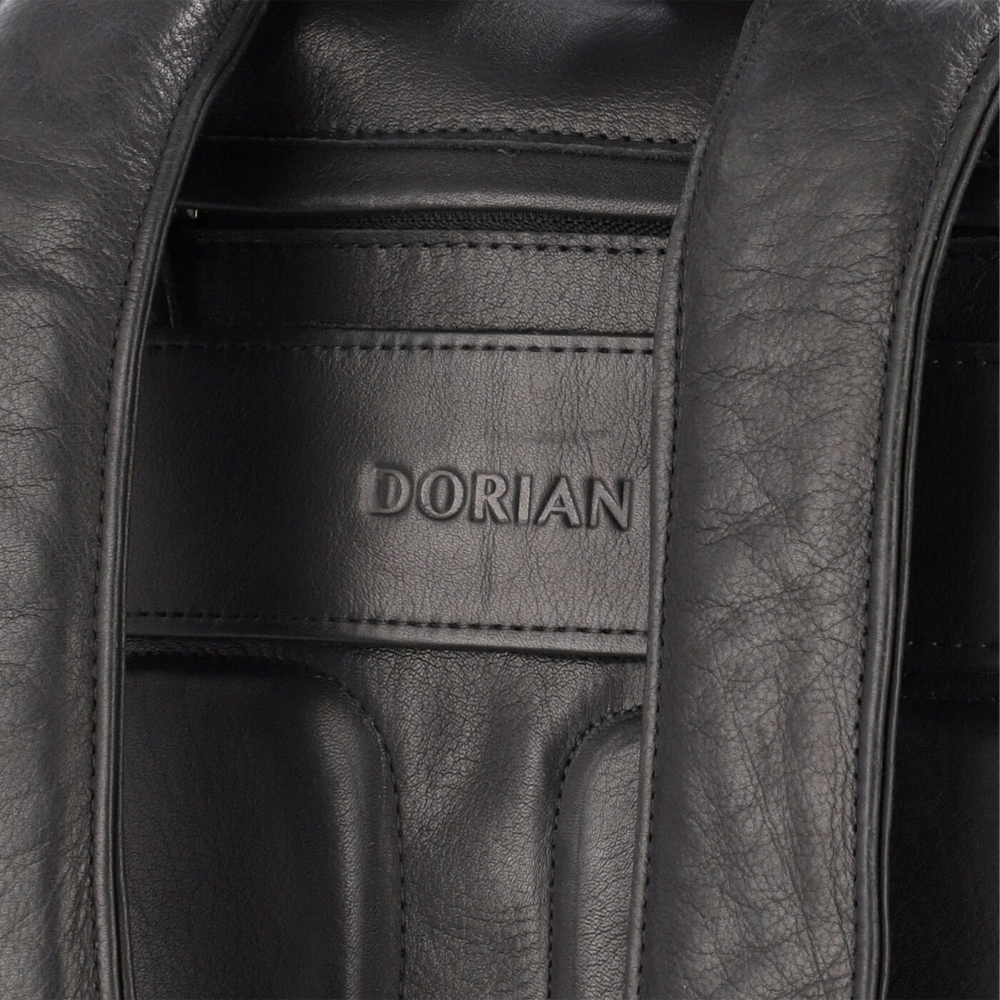 MOCHILA | HOMBRE | De Cuero Legítimo | DORIAN - DORTMUND - Negro | Detalle