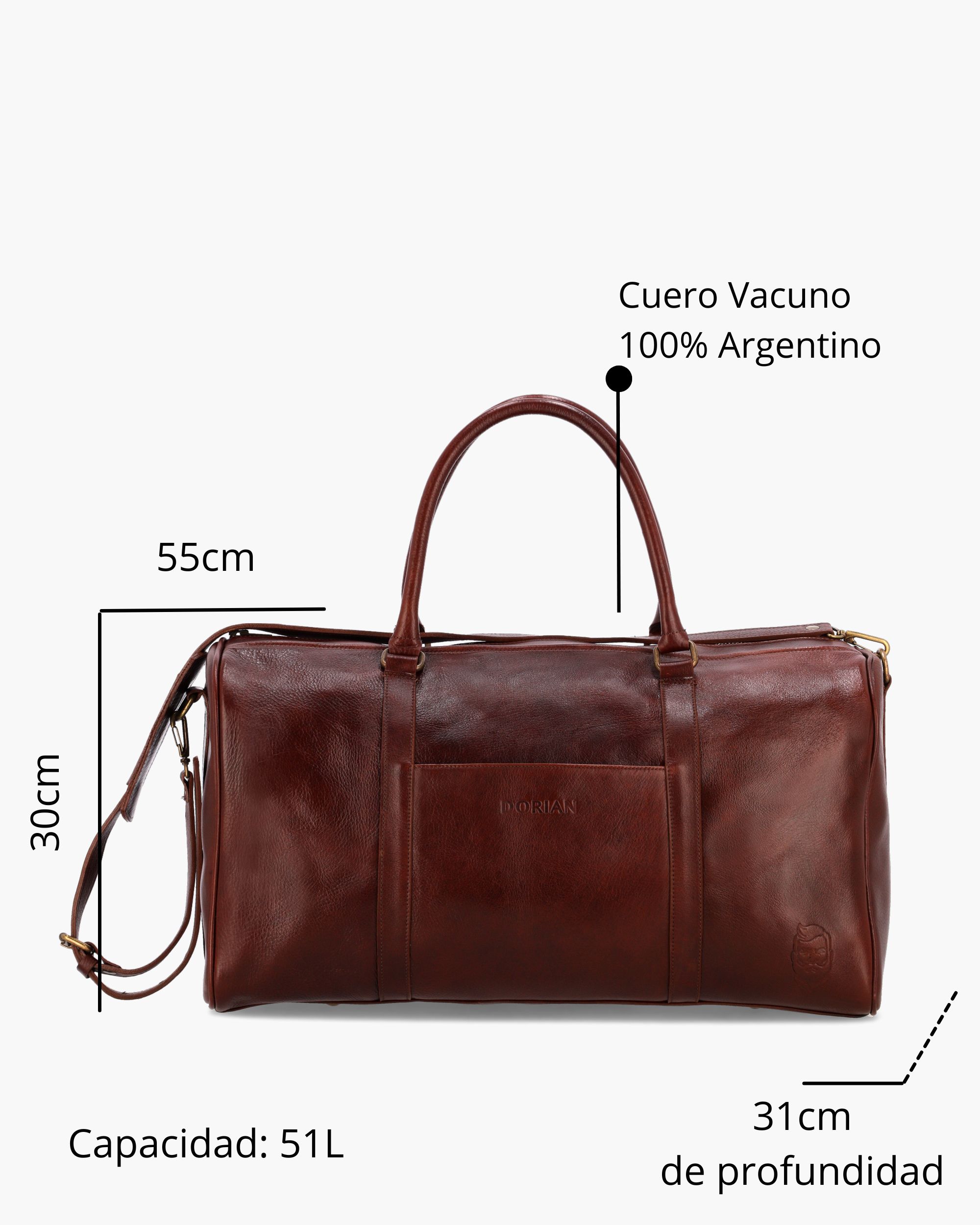 DORIAN | zapatos camperas equipaje Bolso de Viaje Dallas Guinda - Imagen 6